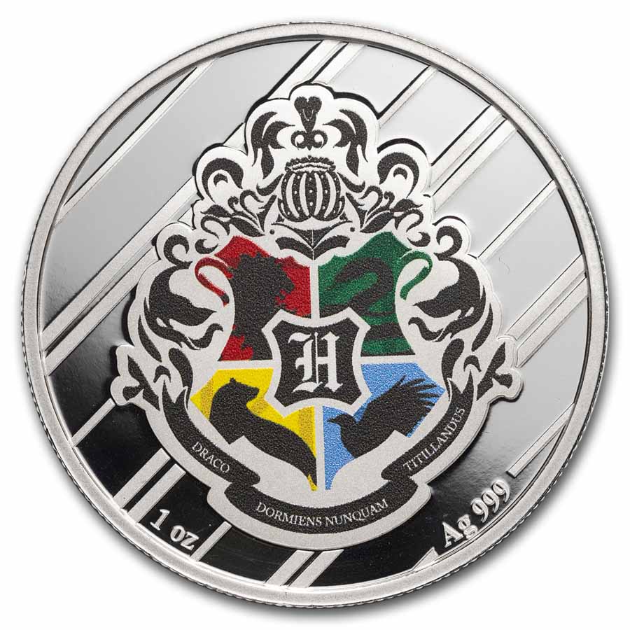 Harry Potter 1 oz Silver Houses; Gryffindor Colorized with